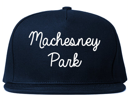 Machesney Park Illinois IL Script Mens Snapback Hat Navy Blue