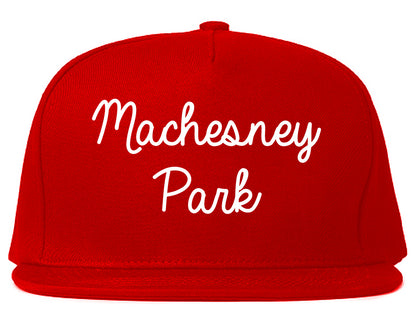 Machesney Park Illinois IL Script Mens Snapback Hat Red