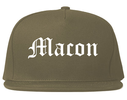 Macon Georgia GA Old English Mens Snapback Hat Grey