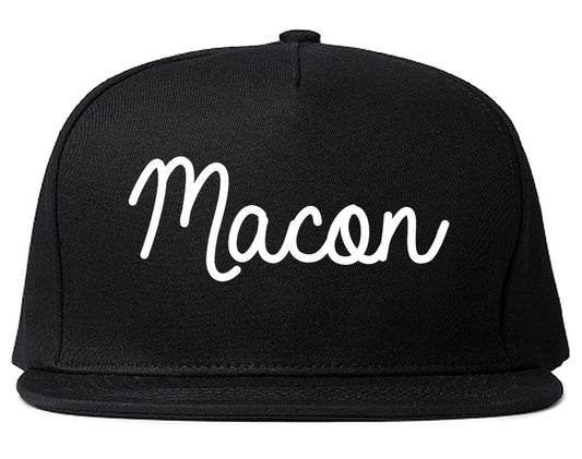 Macon Georgia GA Script Mens Snapback Hat Black