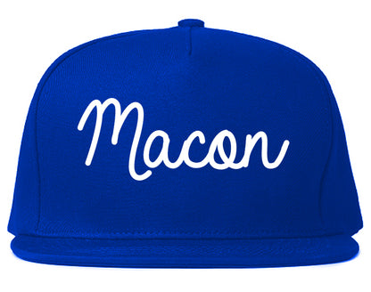 Macon Georgia GA Script Mens Snapback Hat Royal Blue