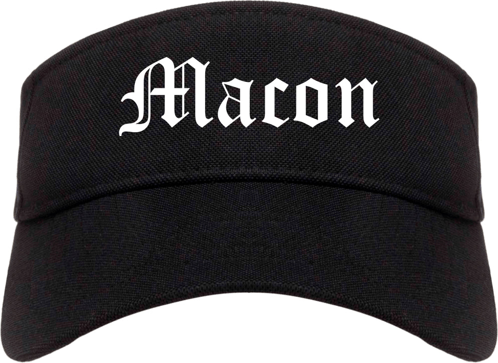 Macon Georgia GA Old English Mens Visor Cap Hat Black