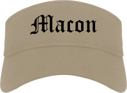 Macon Georgia GA Old English Mens Visor Cap Hat Khaki