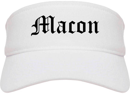 Macon Georgia GA Old English Mens Visor Cap Hat White
