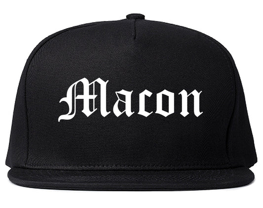 Macon Missouri MO Old English Mens Snapback Hat Black