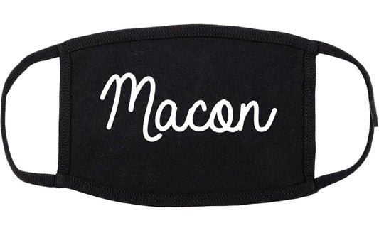 Macon Missouri MO Script Cotton Face Mask Black