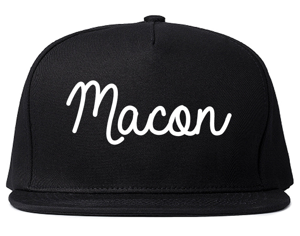 Macon Missouri MO Script Mens Snapback Hat Black