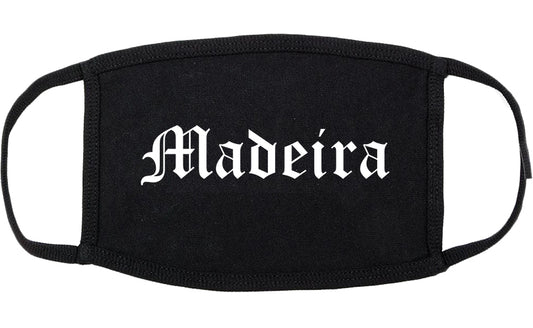 Madeira Ohio OH Old English Cotton Face Mask Black