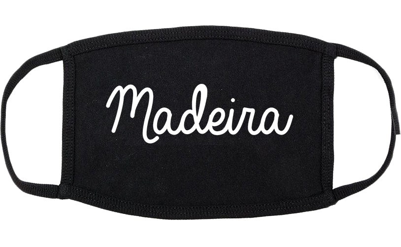 Madeira Ohio OH Script Cotton Face Mask Black