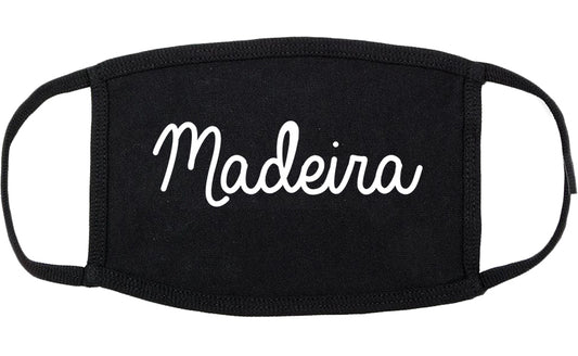Madeira Ohio OH Script Cotton Face Mask Black
