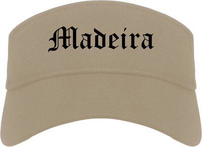 Madeira Ohio OH Old English Mens Visor Cap Hat Khaki