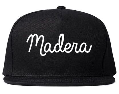 Madera California CA Script Mens Snapback Hat Black