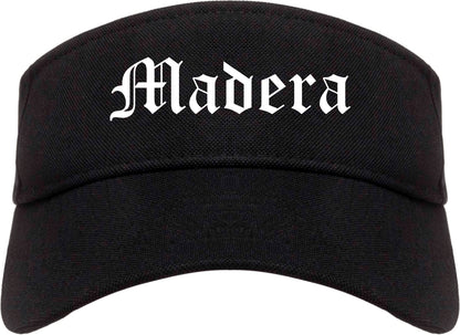 Madera California CA Old English Mens Visor Cap Hat Black