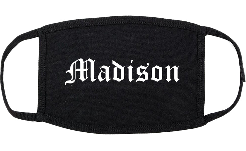 Madison Alabama AL Old English Cotton Face Mask Black