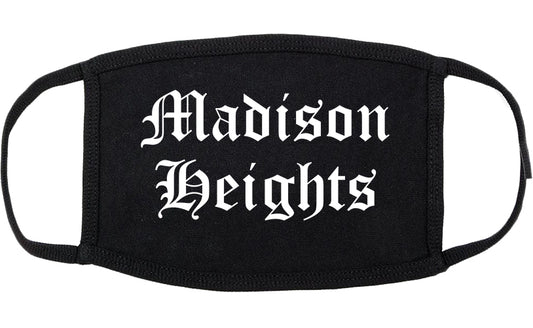 Madison Heights Michigan MI Old English Cotton Face Mask Black