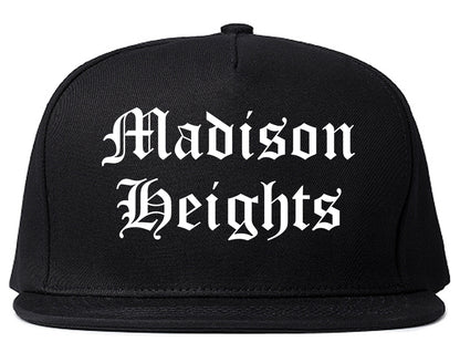 Madison Heights Michigan MI Old English Mens Snapback Hat Black