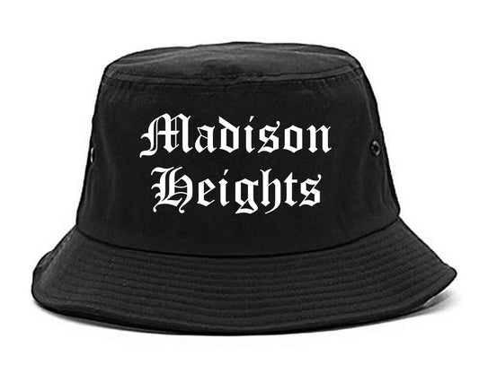 Madison Heights Michigan MI Old English Mens Bucket Hat Black