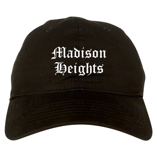 Madison Heights Michigan MI Old English Mens Dad Hat Baseball Cap Black
