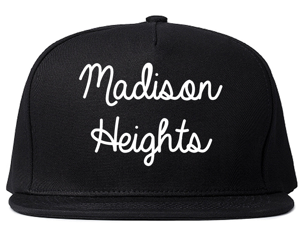 Madison Heights Michigan MI Script Mens Snapback Hat Black