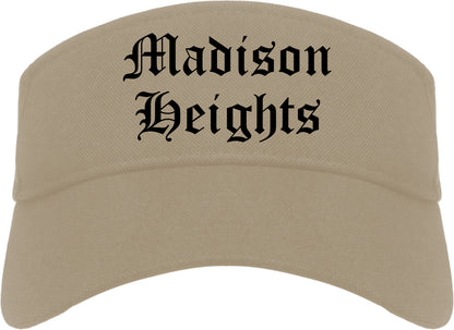 Madison Heights Michigan MI Old English Mens Visor Cap Hat Khaki