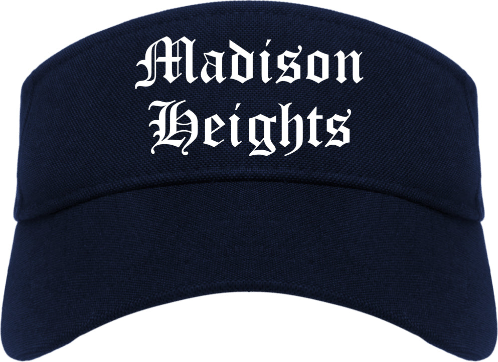 Madison Heights Michigan MI Old English Mens Visor Cap Hat Navy Blue
