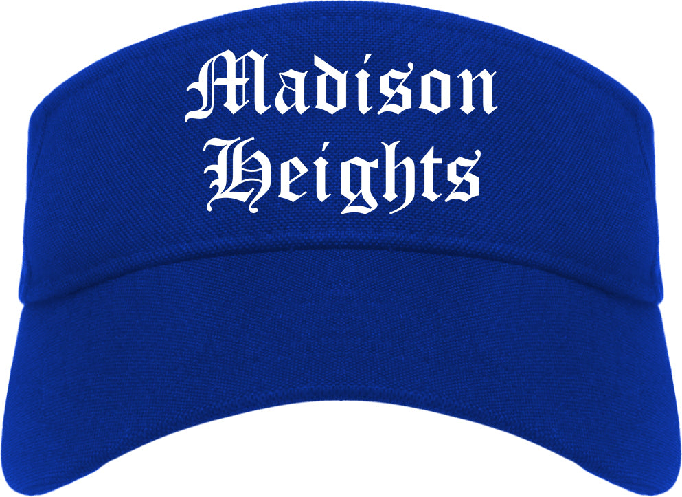 Madison Heights Michigan MI Old English Mens Visor Cap Hat Royal Blue