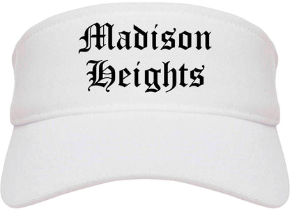 Madison Heights Michigan MI Old English Mens Visor Cap Hat White