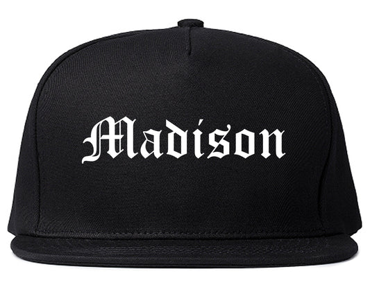 Madison Illinois IL Old English Mens Snapback Hat Black