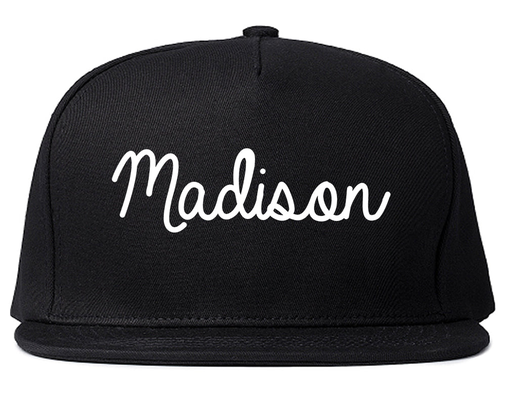 Madison Illinois IL Script Mens Snapback Hat Black