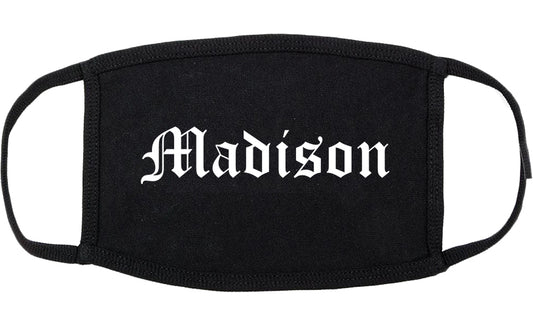 Madison Mississippi MS Old English Cotton Face Mask Black