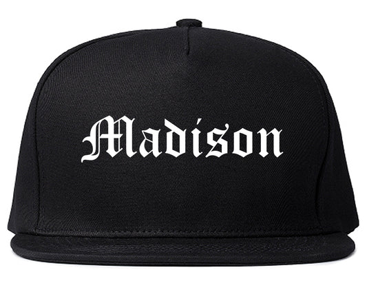 Madison South Dakota SD Old English Mens Snapback Hat Black