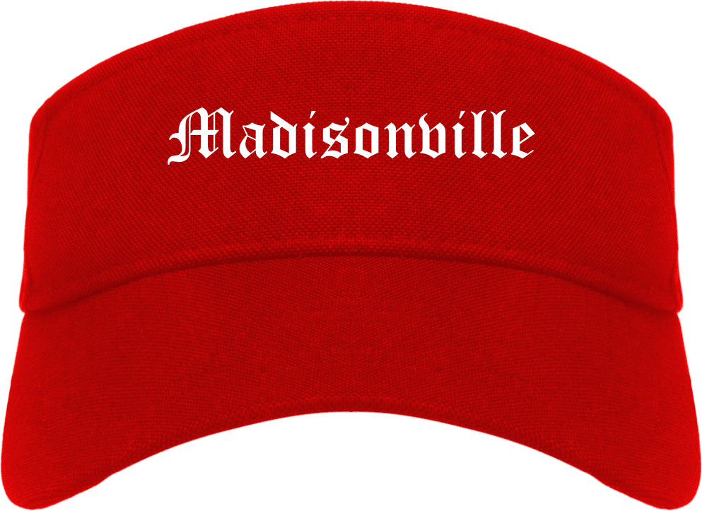 Madisonville Tennessee TN Old English Mens Visor Cap Hat Red