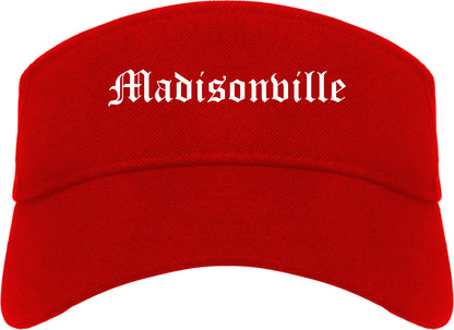 Madisonville Tennessee TN Old English Mens Visor Cap Hat Red