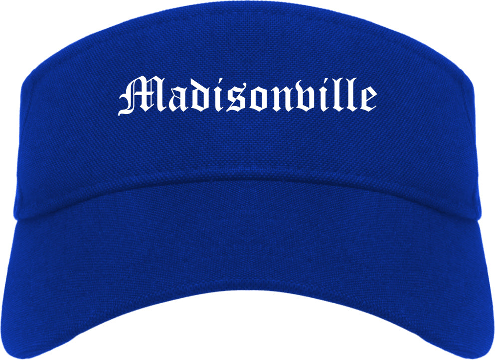 Madisonville Tennessee TN Old English Mens Visor Cap Hat Royal Blue