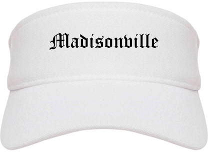 Madisonville Tennessee TN Old English Mens Visor Cap Hat White