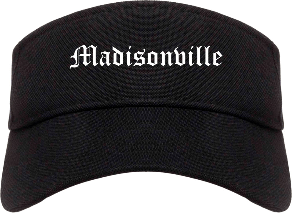 Madisonville Texas TX Old English Mens Visor Cap Hat Black