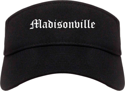 Madisonville Texas TX Old English Mens Visor Cap Hat Black