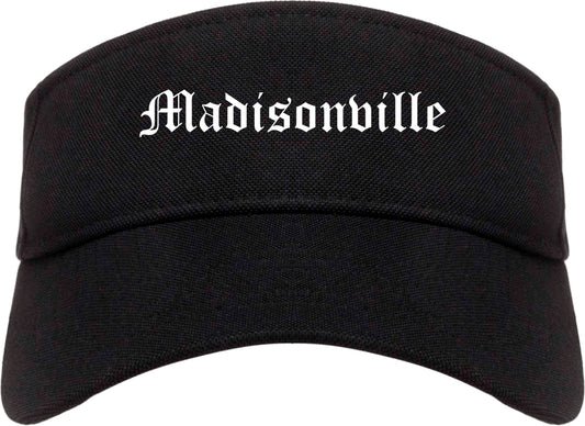 Madisonville Texas TX Old English Mens Visor Cap Hat Black