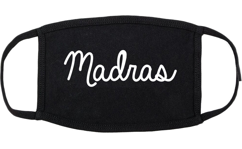 Madras Oregon OR Script Cotton Face Mask Black