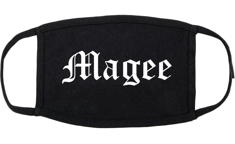 Magee Mississippi MS Old English Cotton Face Mask Black
