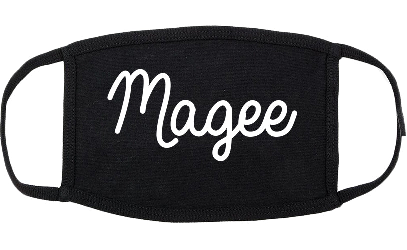Magee Mississippi MS Script Cotton Face Mask Black