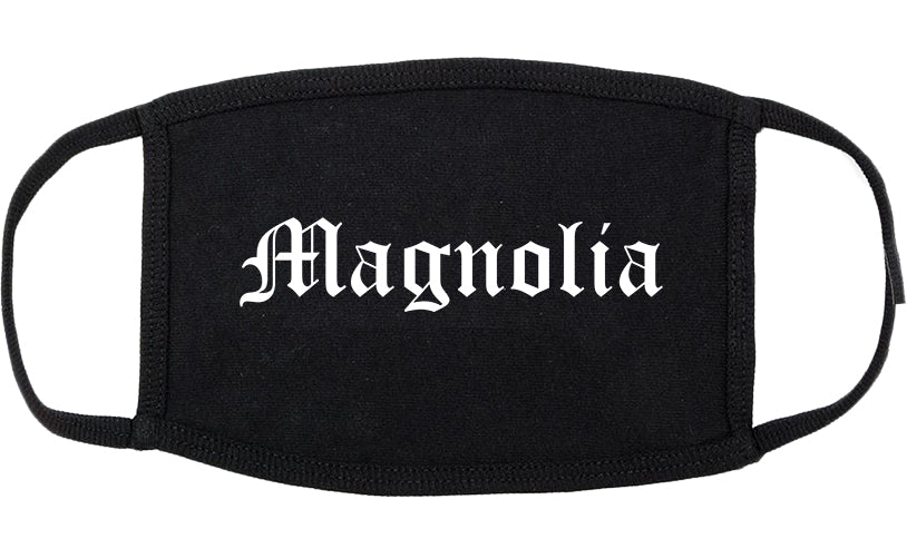 Magnolia Arkansas AR Old English Cotton Face Mask Black