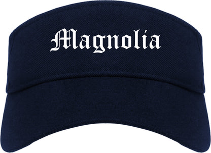 Magnolia Arkansas AR Old English Mens Visor Cap Hat Navy Blue