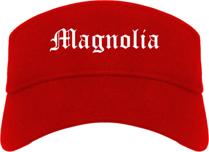 Magnolia Arkansas AR Old English Mens Visor Cap Hat Red