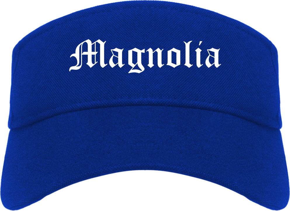 Magnolia Arkansas AR Old English Mens Visor Cap Hat Royal Blue