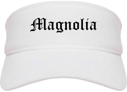Magnolia Arkansas AR Old English Mens Visor Cap Hat White
