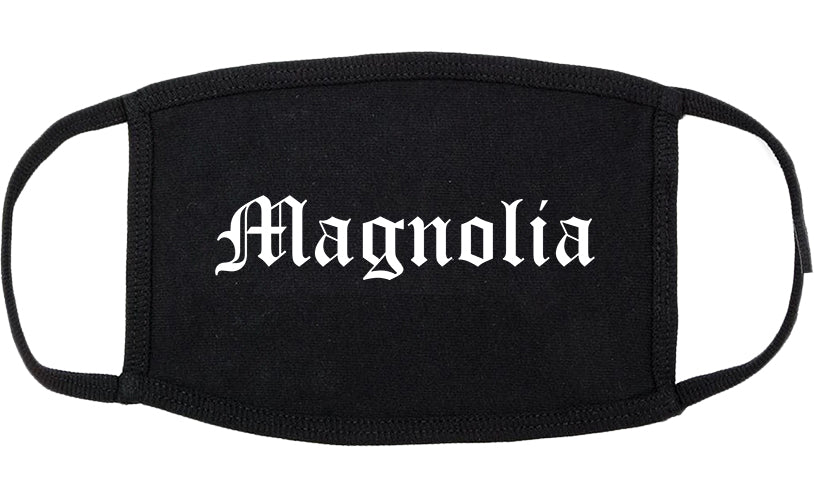 Magnolia New Jersey NJ Old English Cotton Face Mask Black