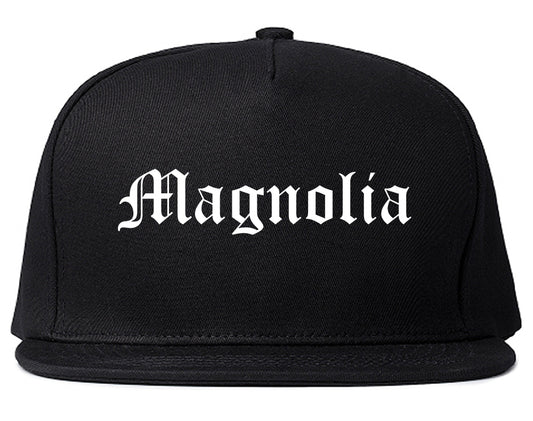 Magnolia New Jersey NJ Old English Mens Snapback Hat Black