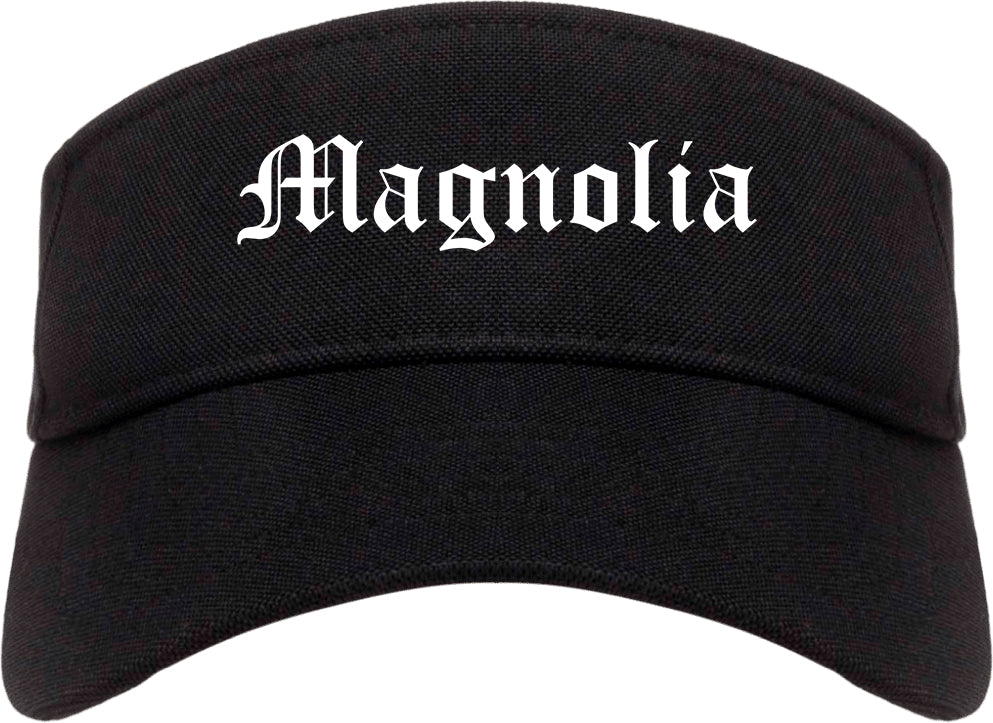 Magnolia New Jersey NJ Old English Mens Visor Cap Hat Black
