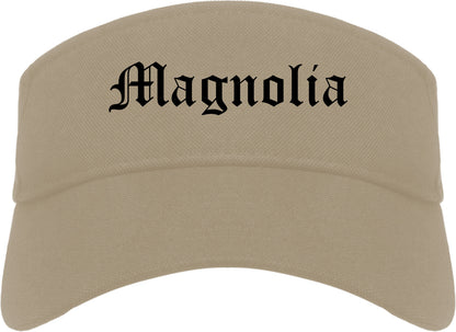 Magnolia New Jersey NJ Old English Mens Visor Cap Hat Khaki